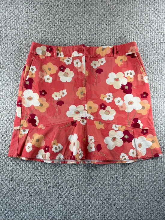 LOFT Dresses & Skirts - LOFT Coral-Orange Floral Skirt Size 14P summer vacation resort wear
